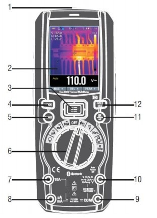 Внешний вид и основные элементы мультиметра DT-9889 TRMS
